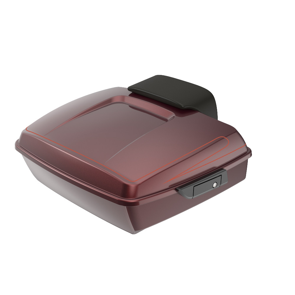 Advanblack Custom Two Tone Chopped Rear Tour Trunk Pack For '97-'26 Harley Touring