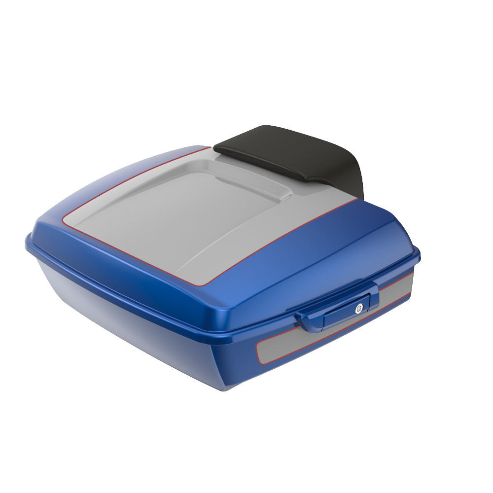 Advanblack Custom Two Tone Chopped Rear Tour Trunk Pack For '97-'26 Harley Touring