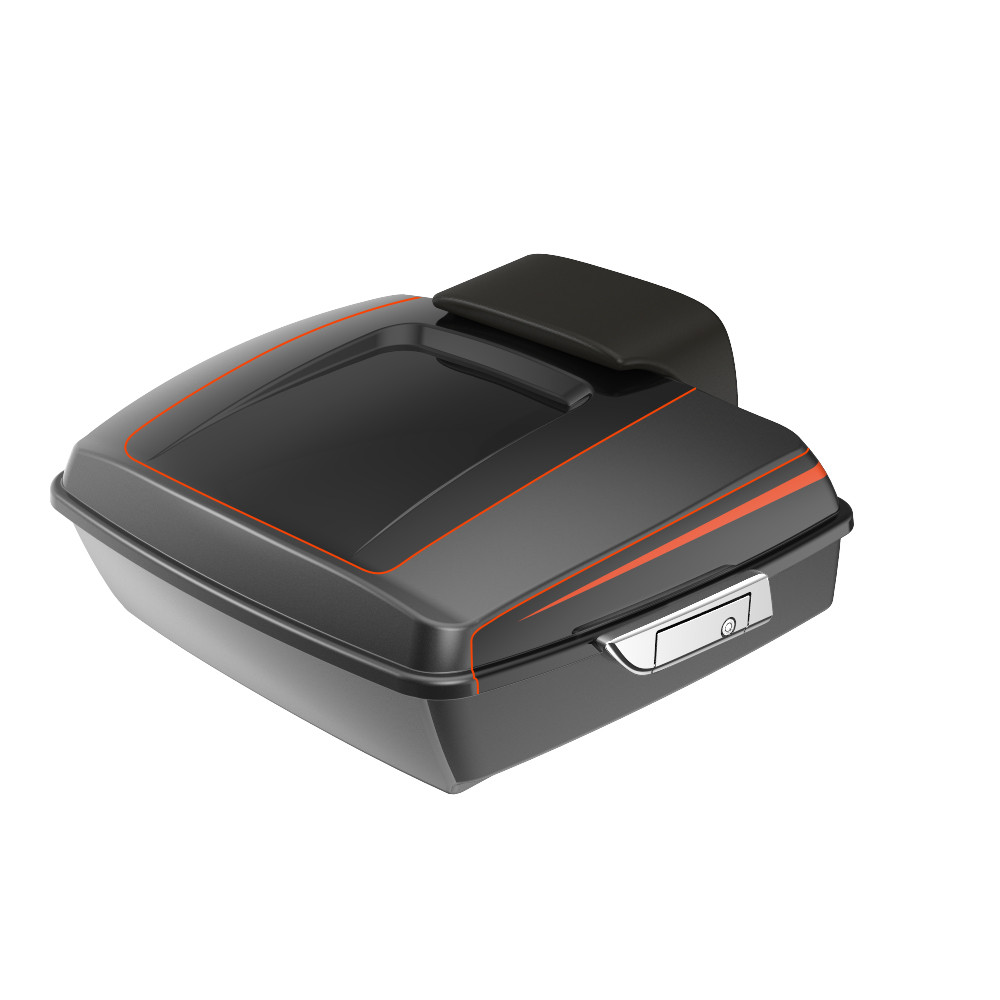 Advanblack Custom Two Tone Chopped Rear Tour Trunk Pack For '97-'26 Harley Touring