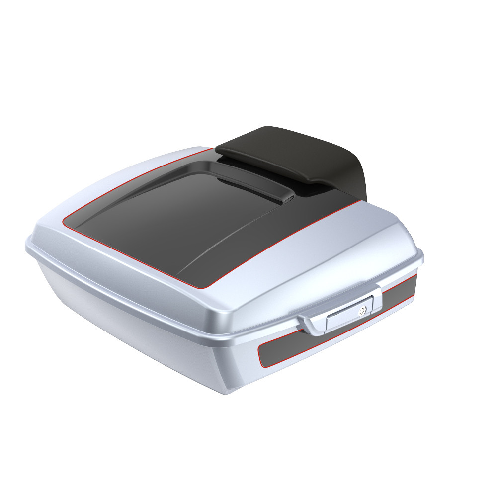 Advanblack Custom Two Tone Chopped Rear Tour Trunk Pack For '97-'26 Harley Touring