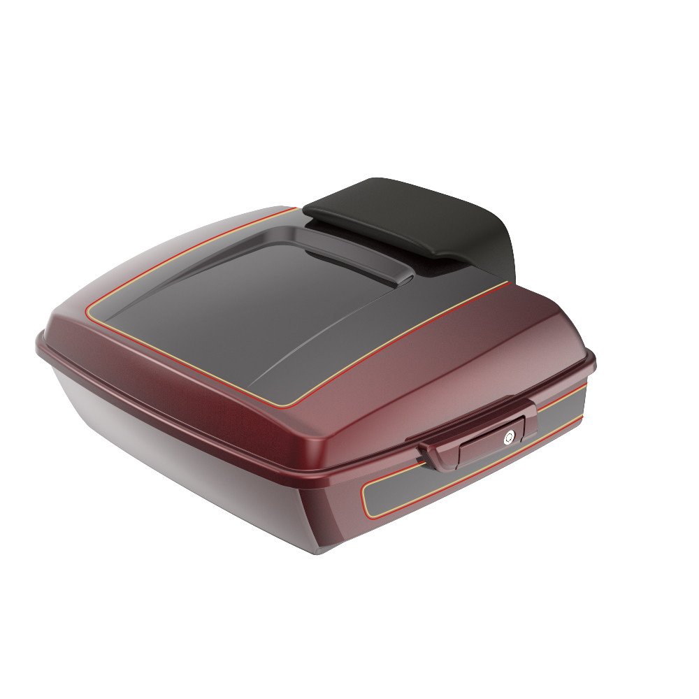 Advanblack Custom Two Tone Chopped Rear Tour Trunk Pack For '97-'26 Harley Touring