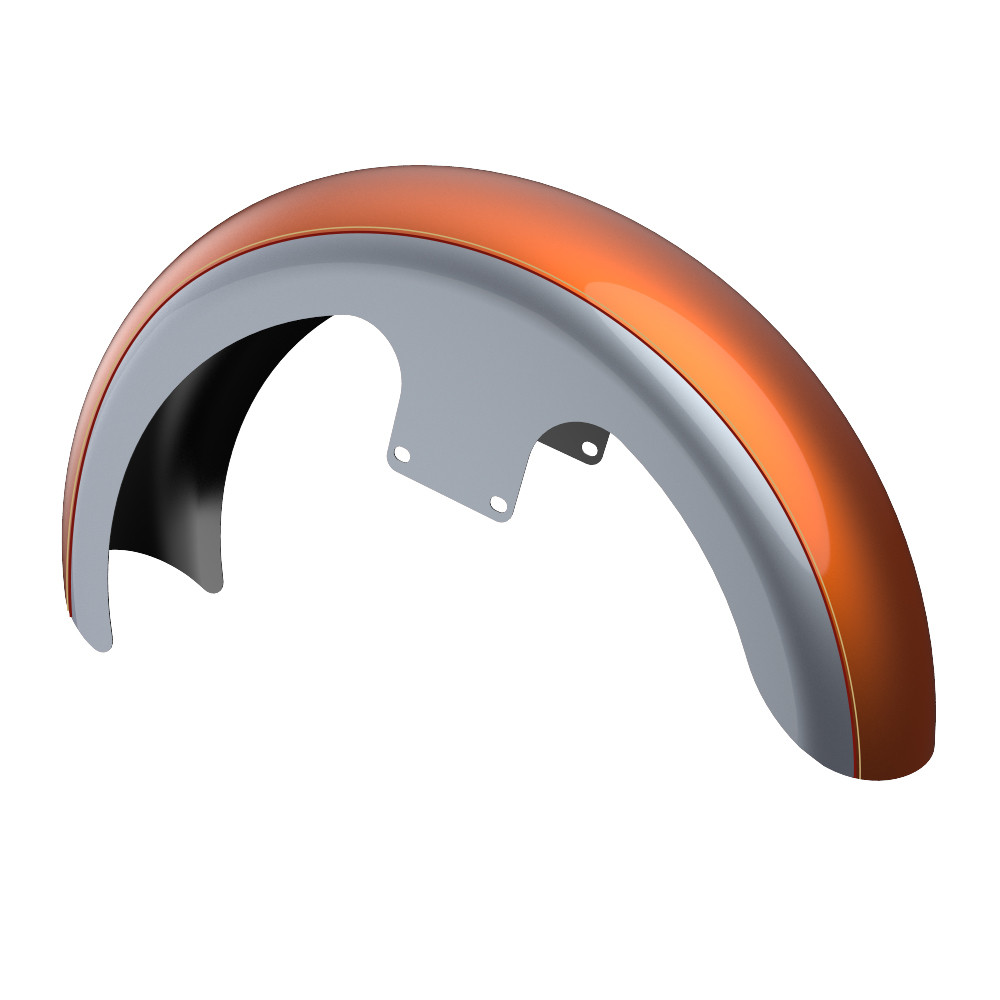 Custom Two Tone 19" Reveal Wrapper Hugger Front Fender For '09-'23 Harley Touring