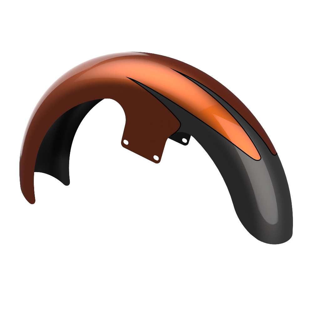 Custom Two Tone 19" Reveal Wrapper Hugger Front Fender For '09-'23 Harley Touring