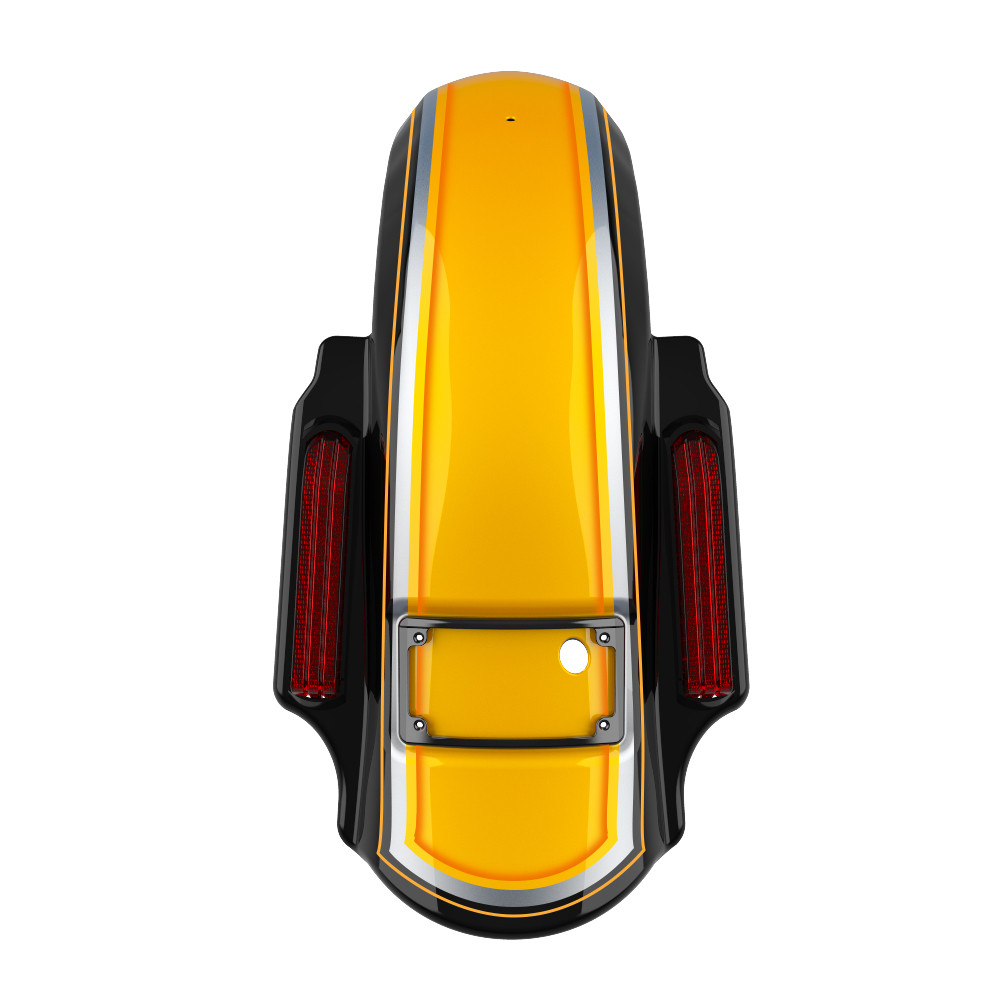 Custom Two Tone Dominator Stretched Rear Fender For 2014-2023 Harley Davidson Touring
