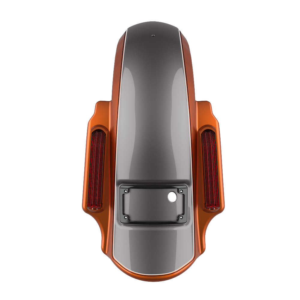 Custom Two Tone Dominator Stretched Rear Fender For 2014-2023 Harley Davidson Touring