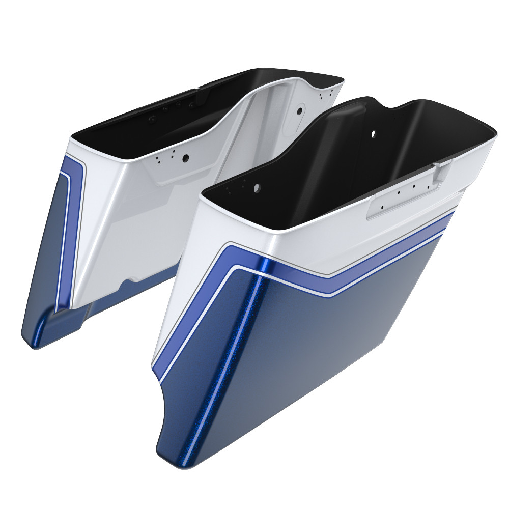 Custom Two Tone 4.5'' Stretched Saddlebag Bottoms for 2014-2023 Harley Davidson Touring