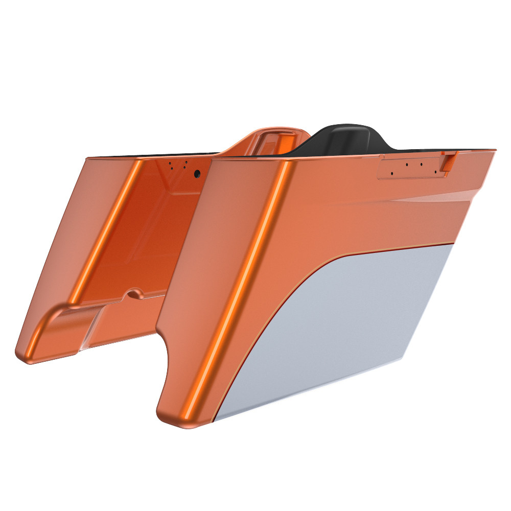 Road King Style Two Tone 4.5'' Stretched Saddlebag Bottoms for 2014-2023 Harley Davidson Touring