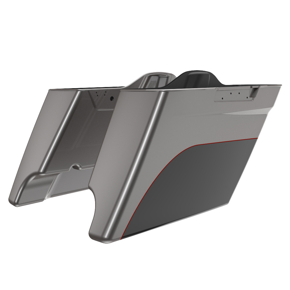 Road King Style Two Tone 4.5'' Stretched Saddlebag Bottoms for 2014-2023 Harley Davidson Touring