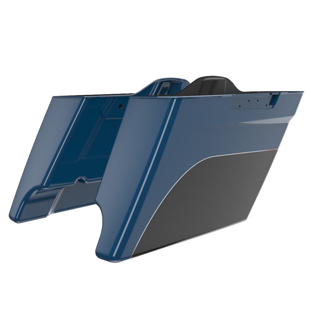 Road King Style Two Tone 4.5'' Stretched Saddlebag Bottoms for 2014-2023 Harley Davidson Touring