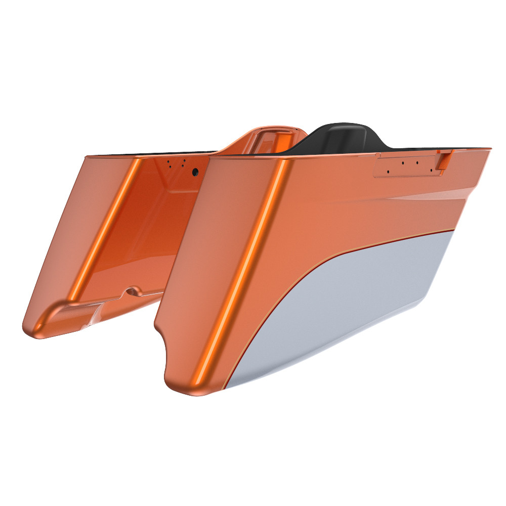 Road King Style Two Tone CVO Style Tapered Stretched Saddlebag Bottoms for 2014-2023 Harley Touring