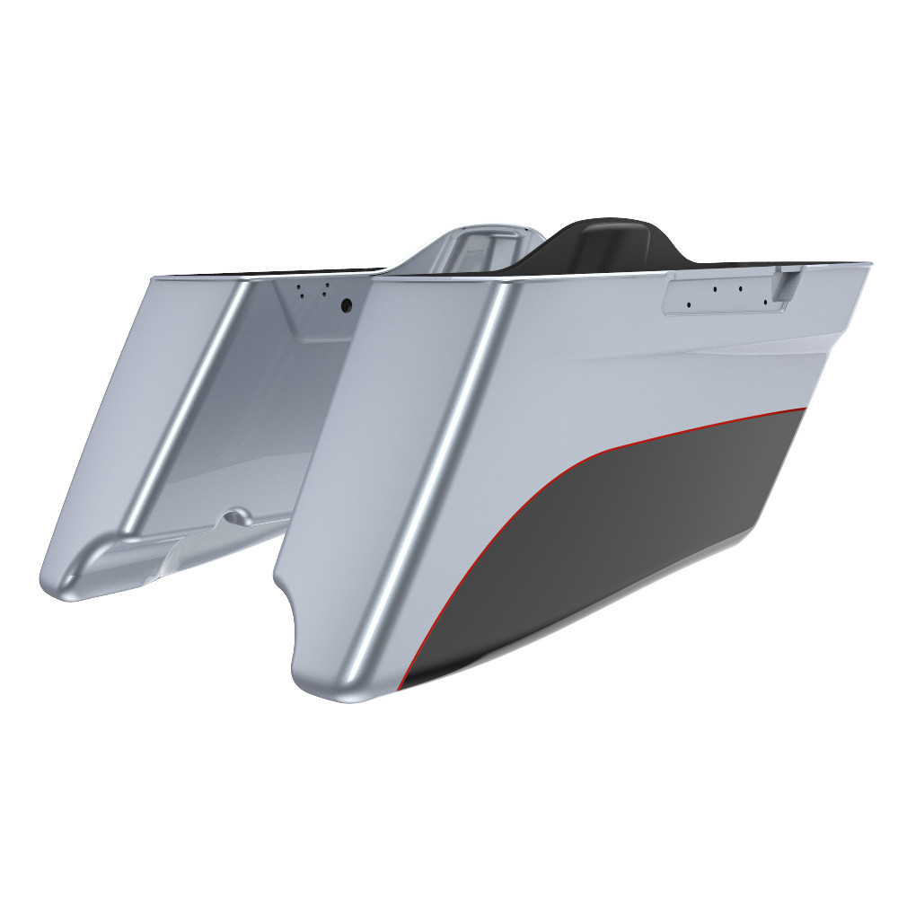 Road King Style Two Tone CVO Style Tapered Stretched Saddlebag Bottoms for 2014-2023 Harley Touring