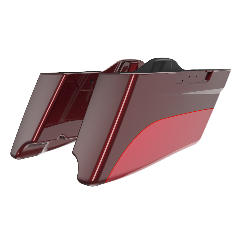 Road King Style Two Tone CVO Style Tapered Stretched Saddlebag Bottoms for 2014-2023 Harley Touring