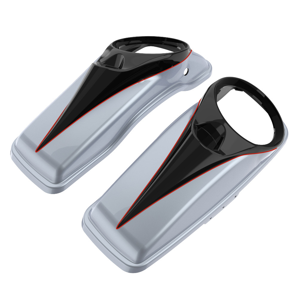 Two Tone 8'' Saddlebag Speaker Lids Cover for 2014-2023 Harley Davidson Touring