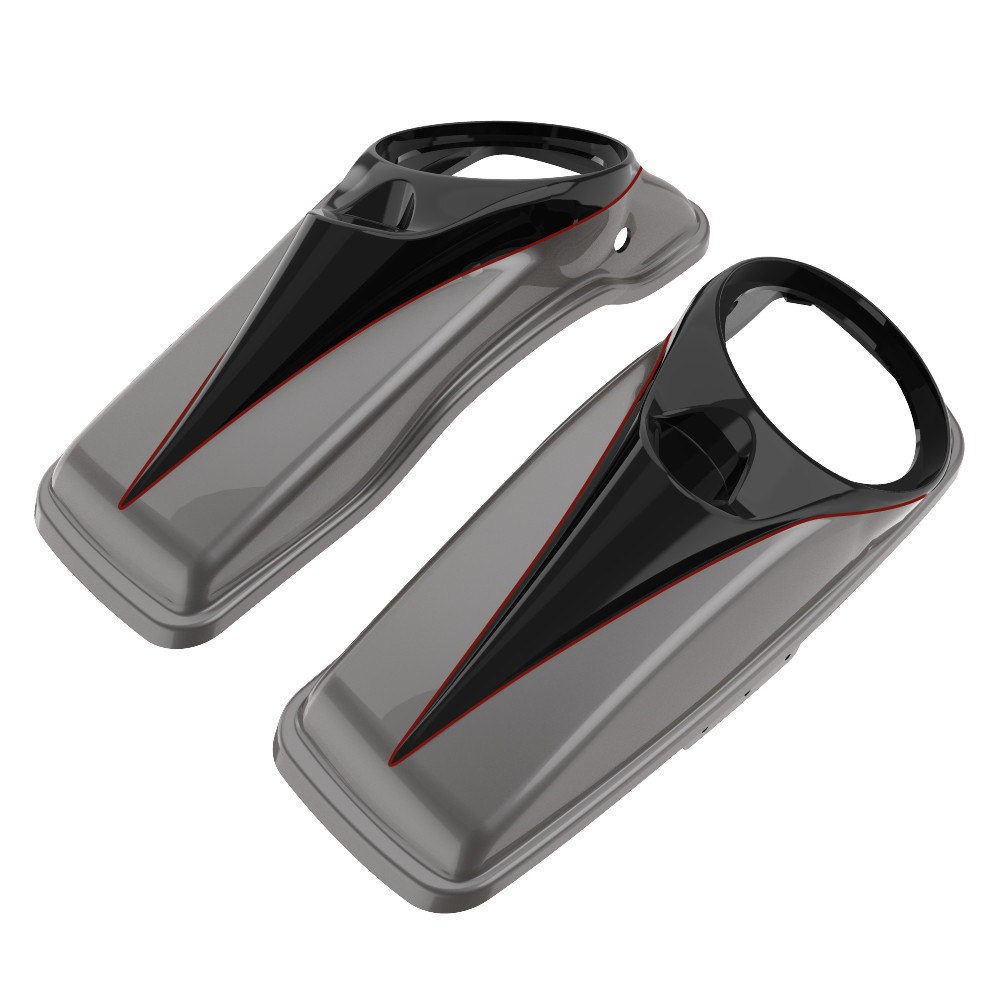 Two Tone 8'' Saddlebag Speaker Lids Cover for 2014-2023 Harley Davidson Touring
