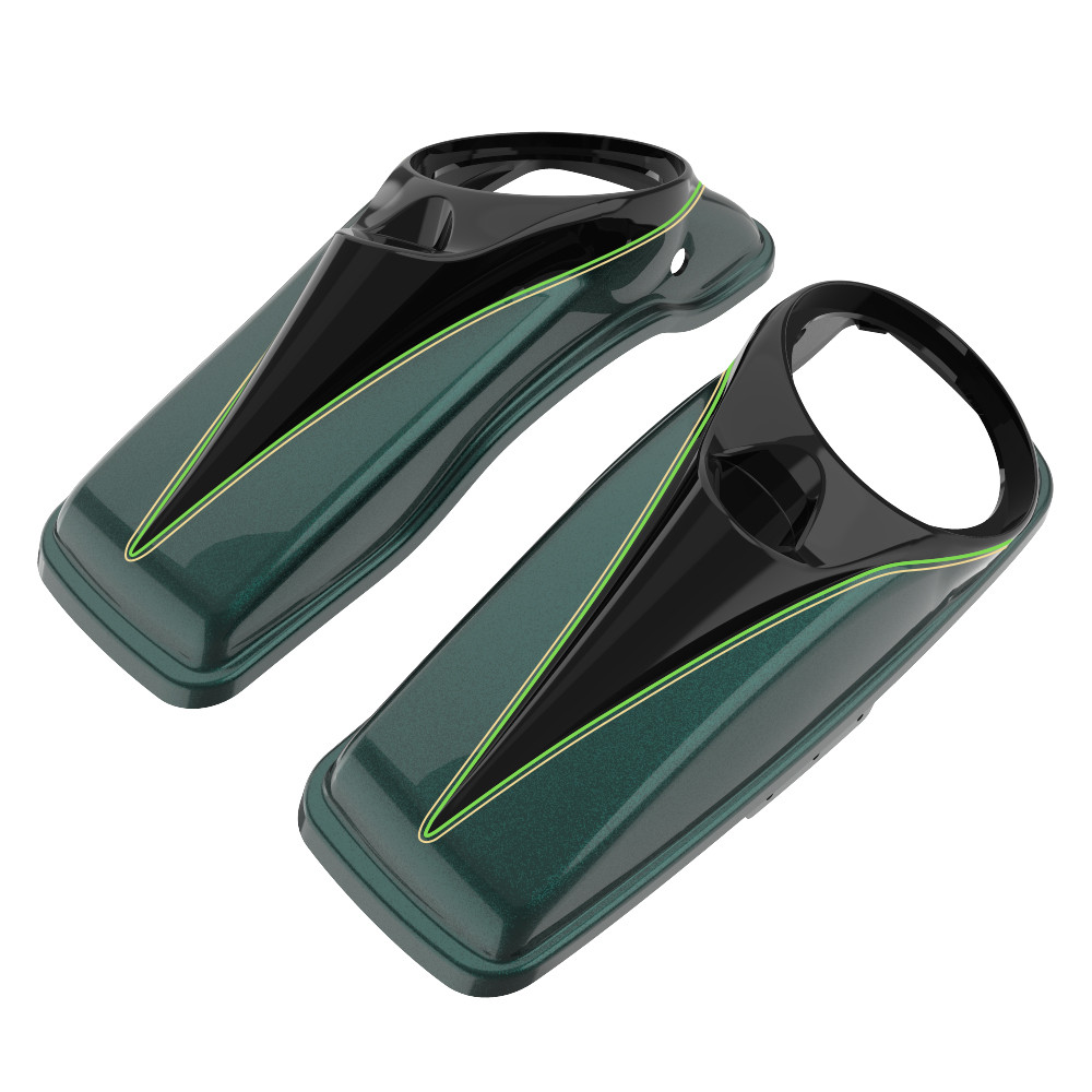 Two Tone 8'' Saddlebag Speaker Lids Cover for 2014-2023 Harley Davidson Touring