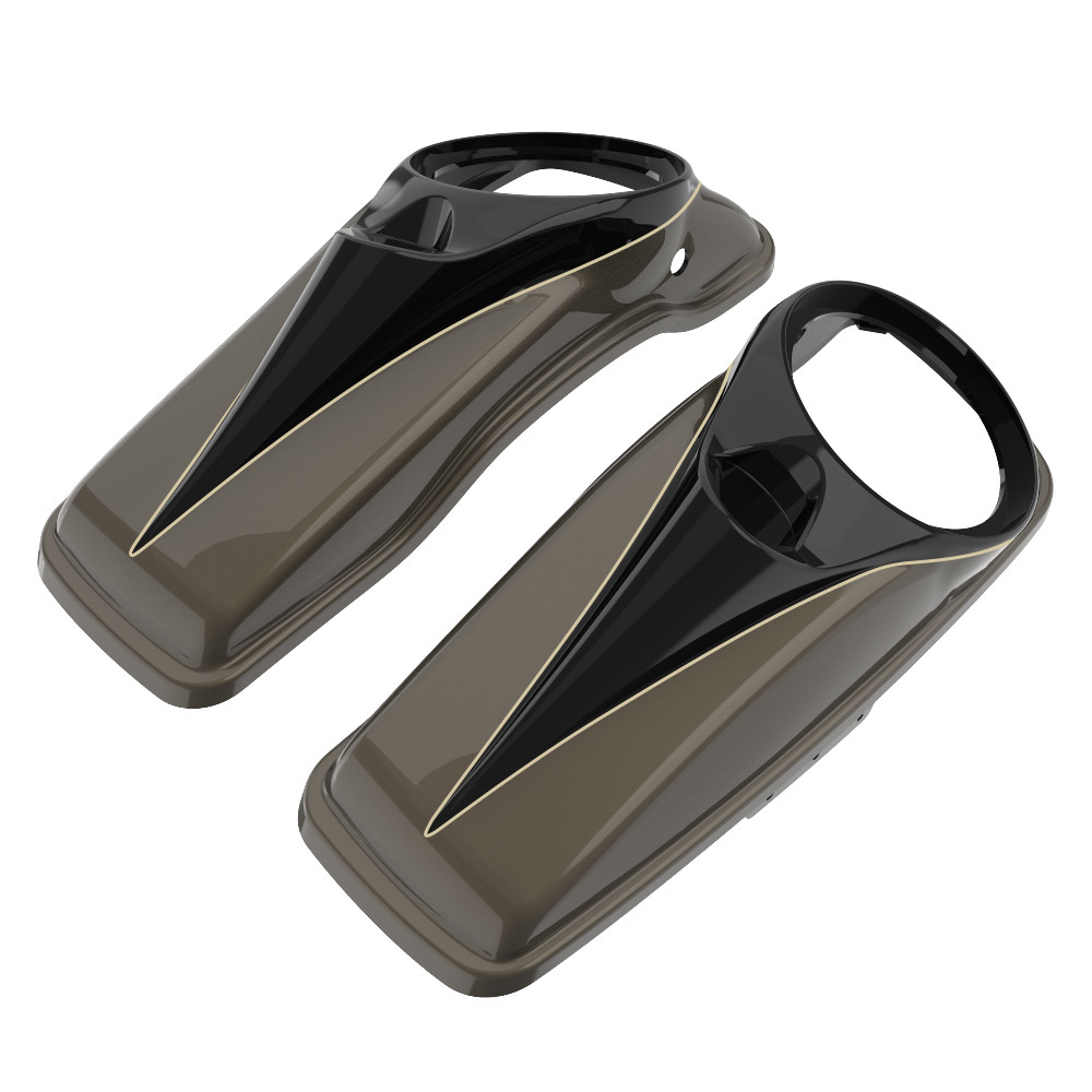 Two Tone 8'' Saddlebag Speaker Lids Cover for 2014-2023 Harley Davidson Touring