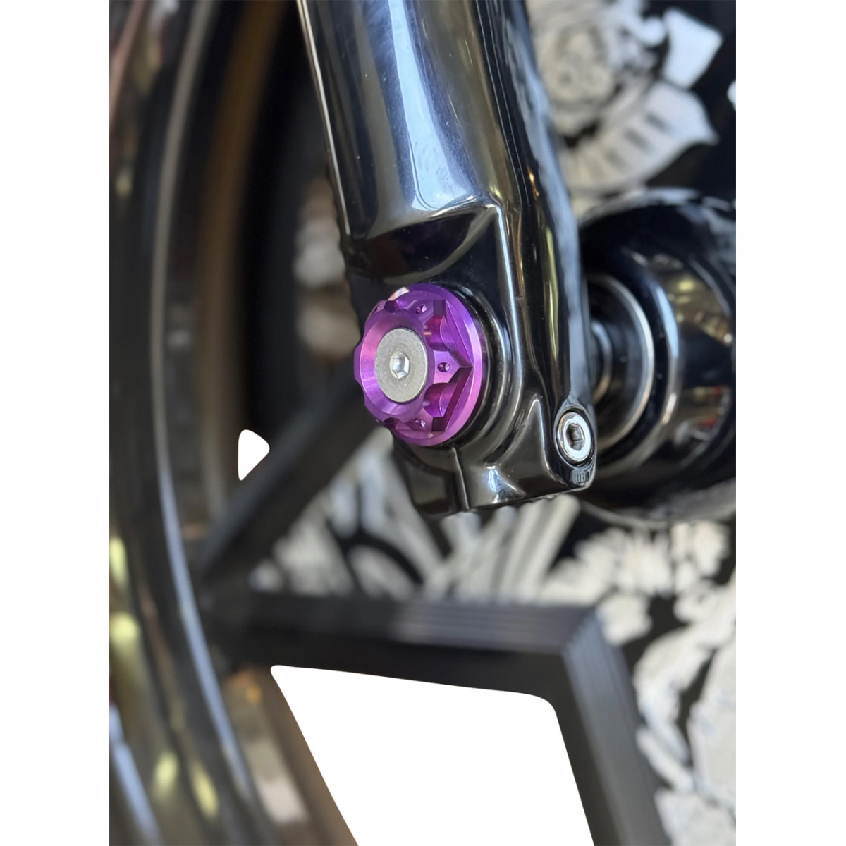 Paul Yaffe Bagger Nation #PYO:YAXLE-07-HT-PR - Y-Axle with Turret Style Axle Cover Kit - Custom - Front - Purple - 1"
