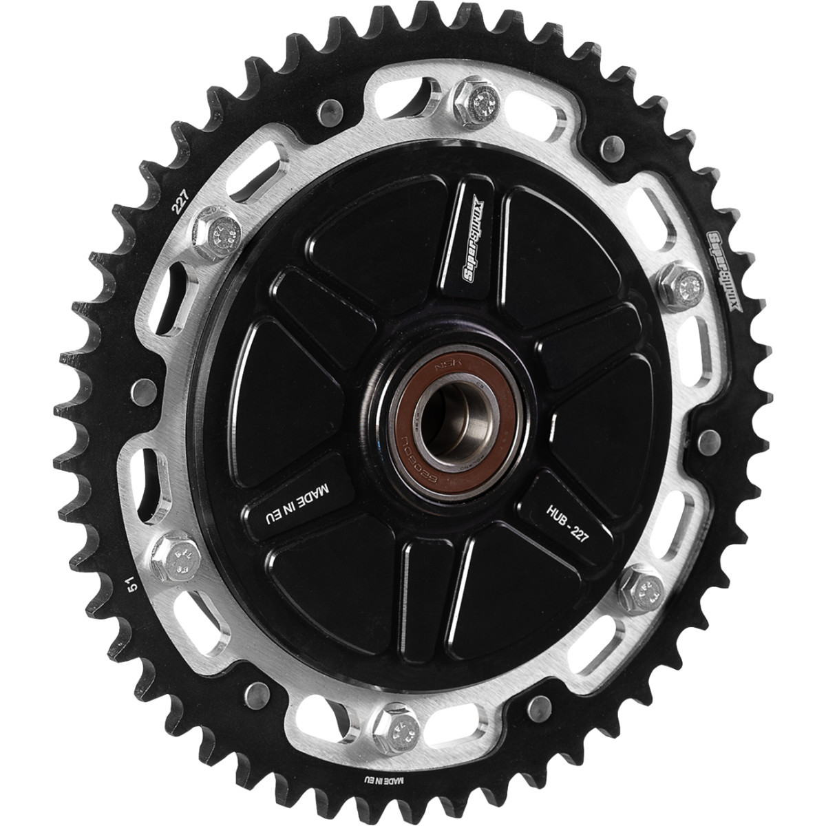 Supersprox #RST-227:51-SLV - Stealth Rear Sprocket - With Cush Hub - 51 Tooth - Black/Silver - FLH/FLT