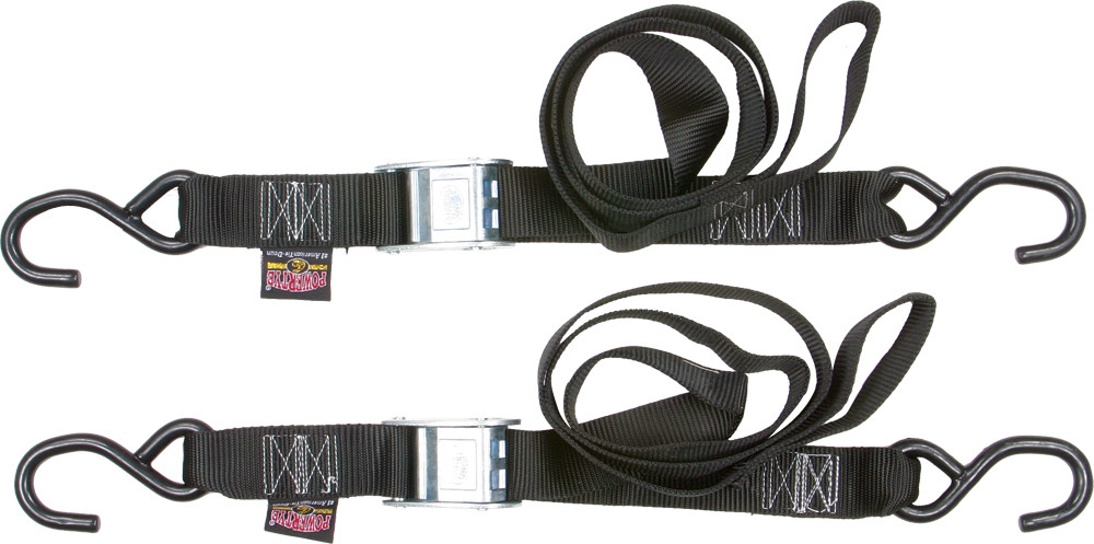 Powertye #28622 - Tie-down CAM S-hook 1.5"x5.5' Black Pair