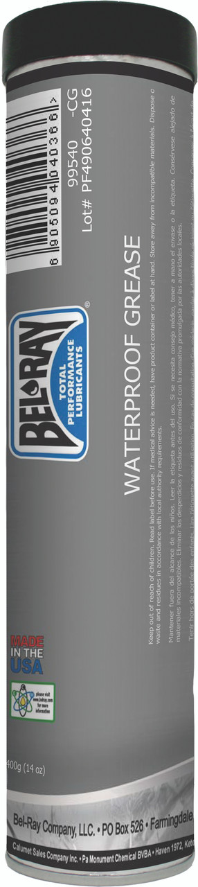 Bel-ray #99540-CG - Waterproof Grease Cartridge 14 OZ (10/Case Sold EA)