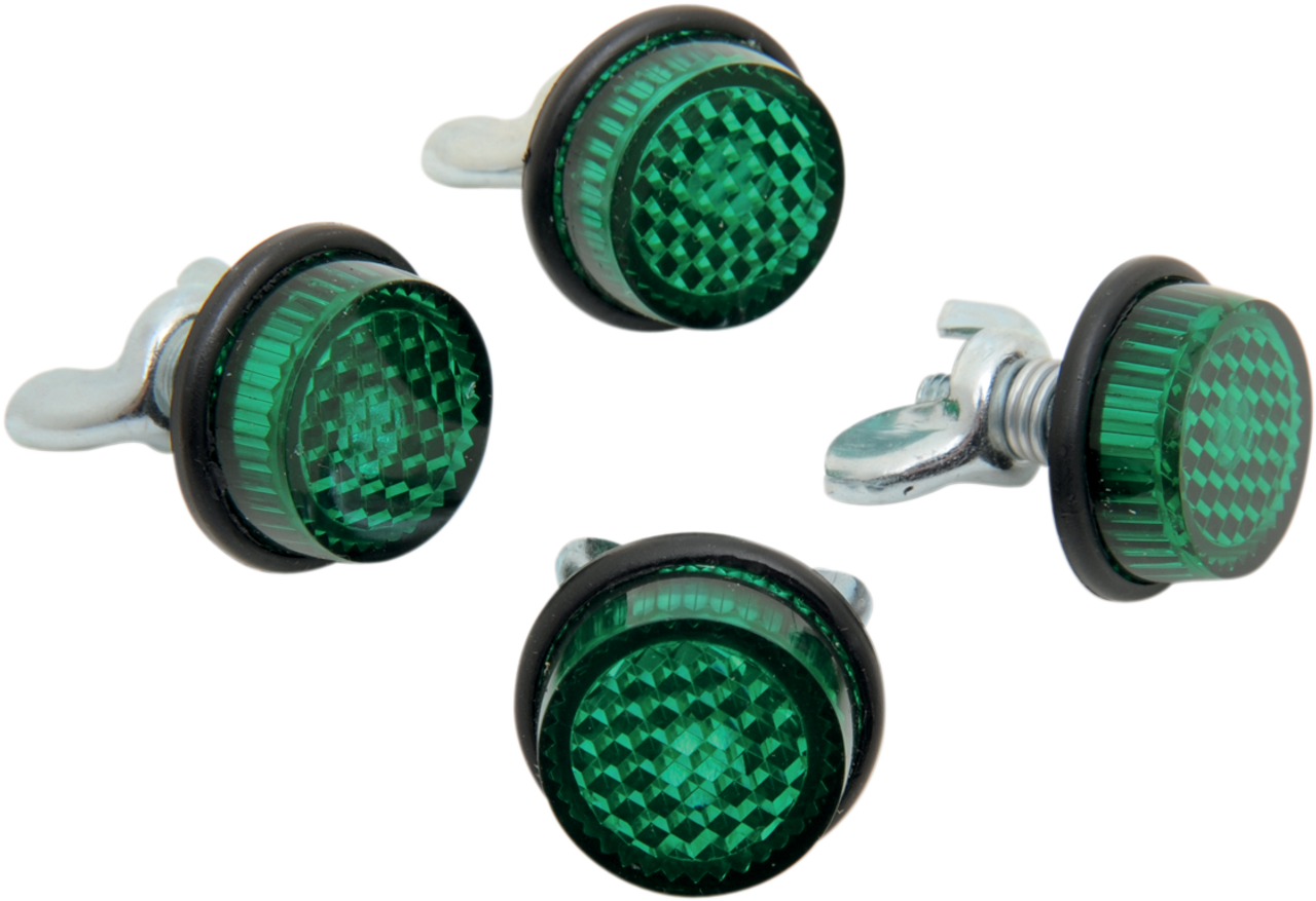 License Plate Reflectors - 4ct - Green