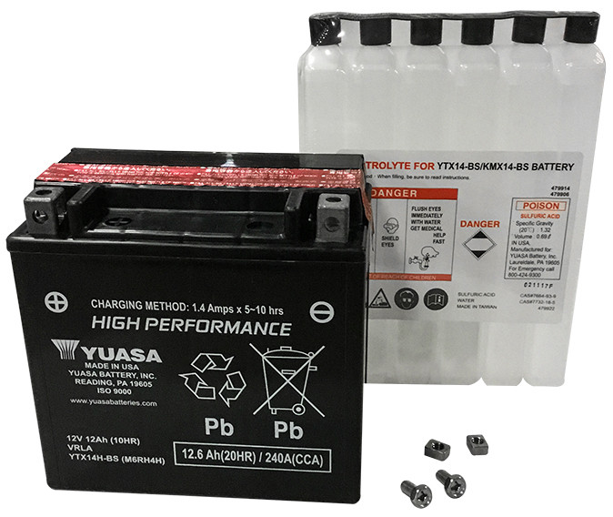 Yuasa #YUAM6RH4H - Battery Ytx14h-bs Maintenance Free