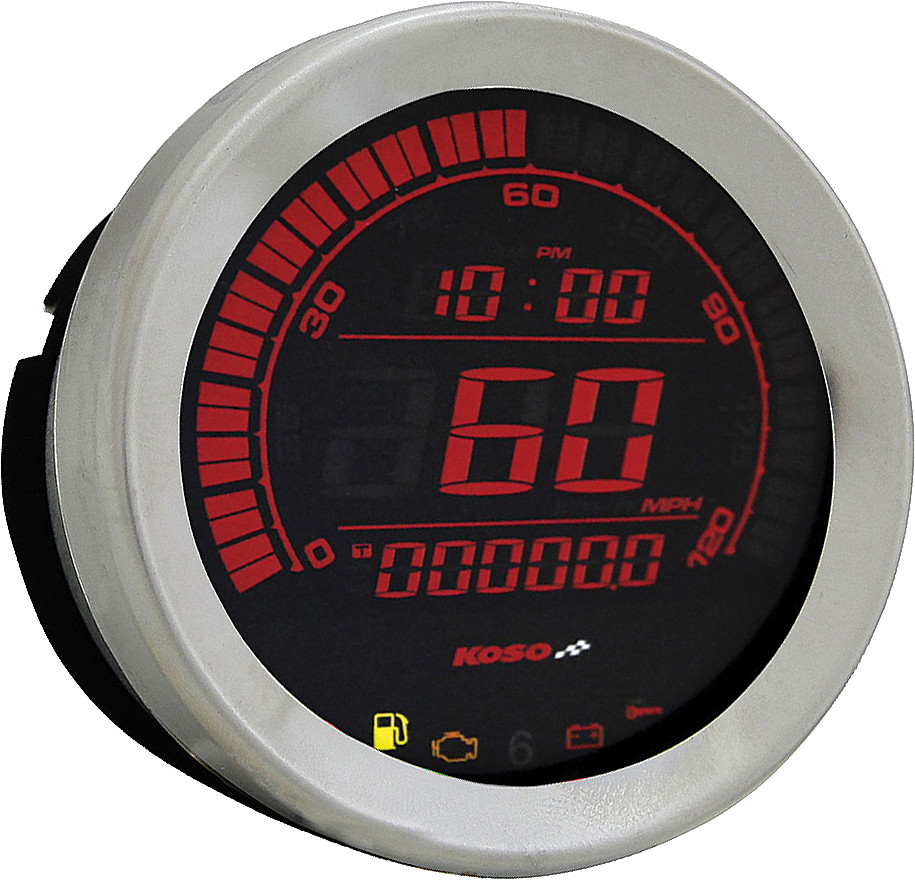 Koso #BA050905 - Hd-02 Series Gauge KIT Silver Bezel OIL Temp