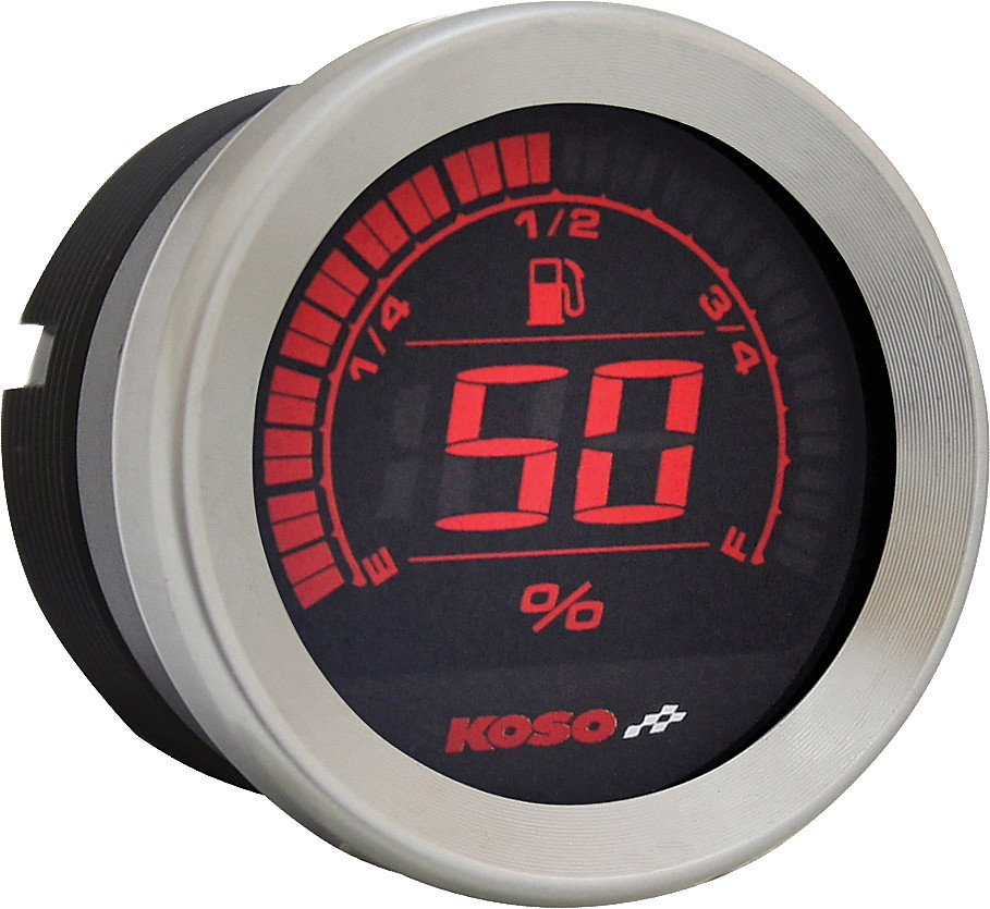 Koso #BA050905 - Hd-02 Series Gauge KIT Silver Bezel OIL Temp