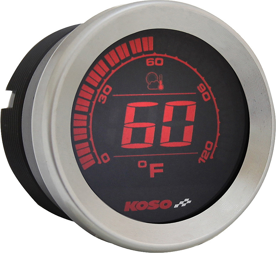Koso #BA050905 - Hd-02 Series Gauge KIT Silver Bezel OIL Temp
