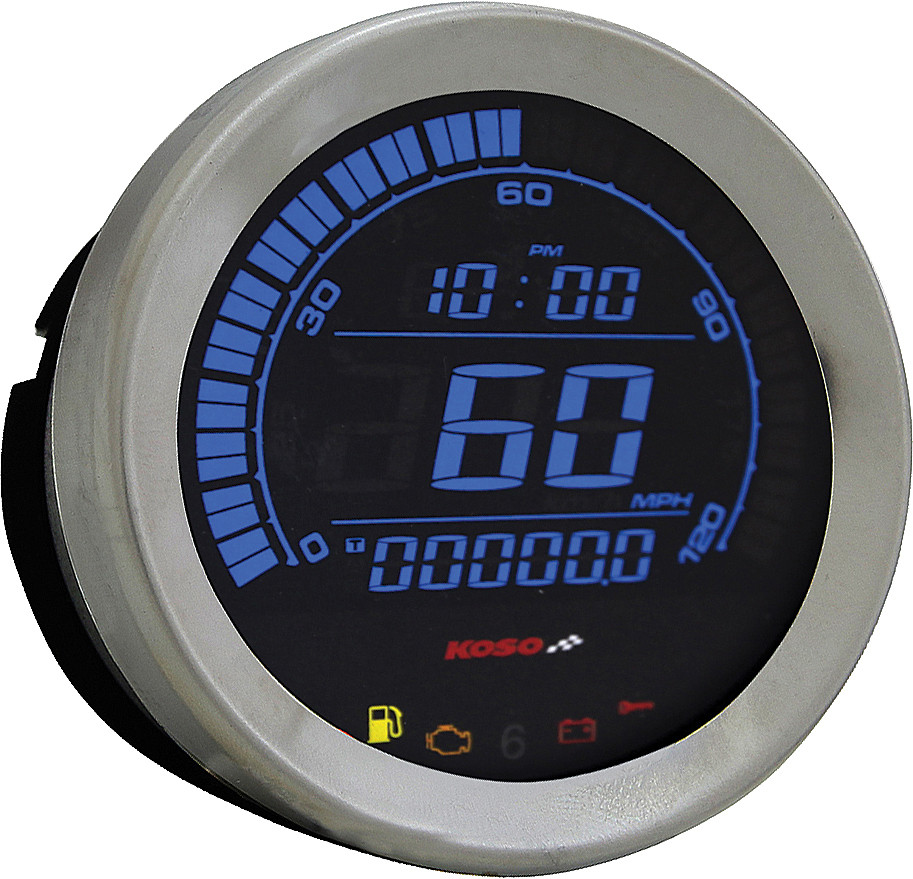 Koso #BA050905 - Hd-02 Series Gauge KIT Silver Bezel OIL Temp