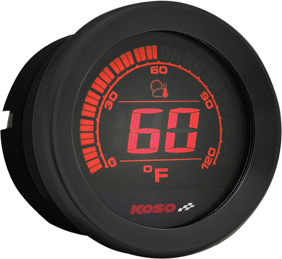 Koso #BA050907 - Hd-02 Series Gauge KIT Black Bezel OIL Temp