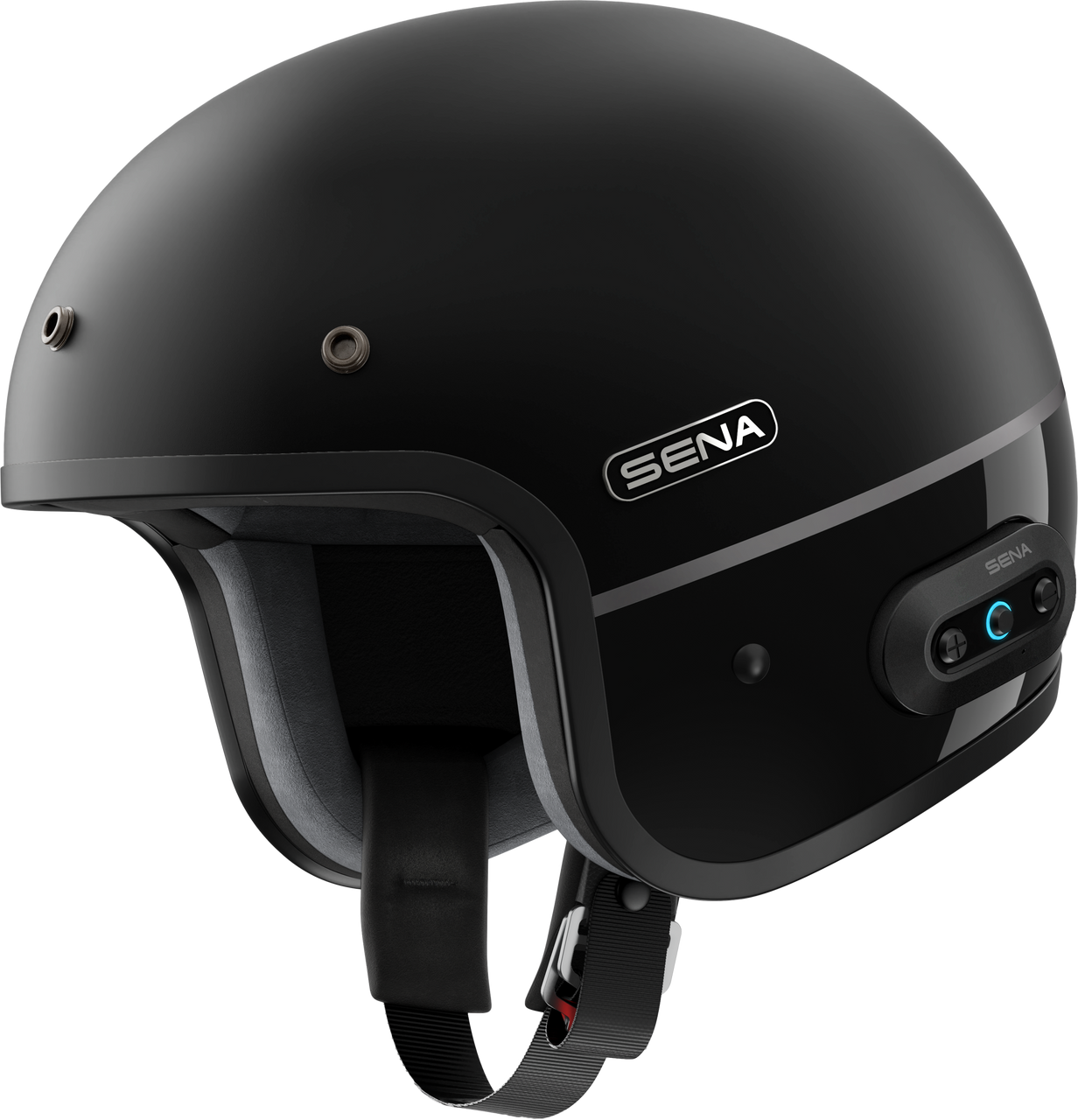 Sena #SURGE-MBGB0XL3 - Surge Open Face Helmet W/Mesh Matte Black/Glossy Black XL