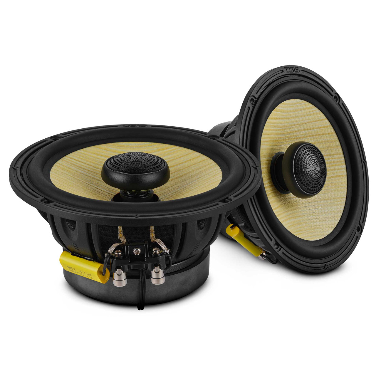 DS18 DXQ6.5CX - DXQ 6.5" 2-Way Coaxial Speaker with Yellow Straw and Composite Foam Cone | 150W RMS 4-Ohm