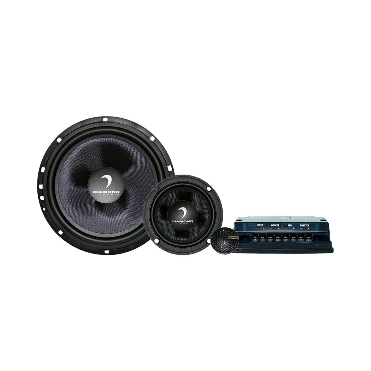 Diamond Audio DES365C - 6.5" DES Series 3-Way Component System w/Aluminum Dome Tweeter and Crossovers - DES365C