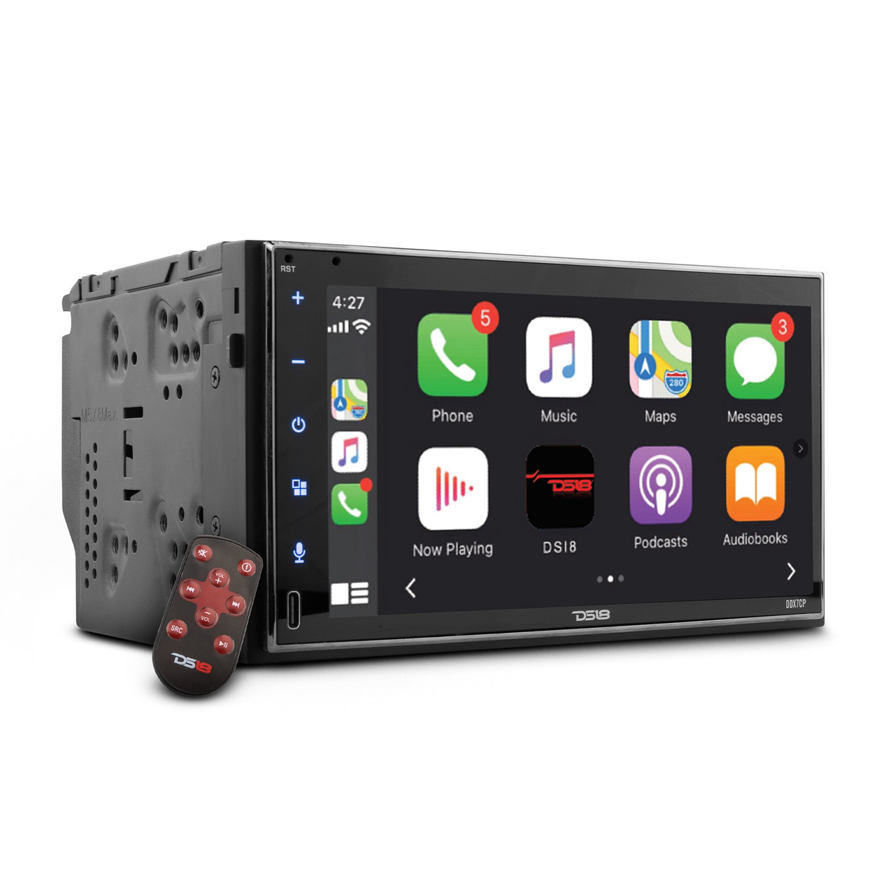 DS18 DDX7CP - 7" Touchscreen Mechless Double-DIN Headunit with Bluetooth, USB, Mirror Link And Car play