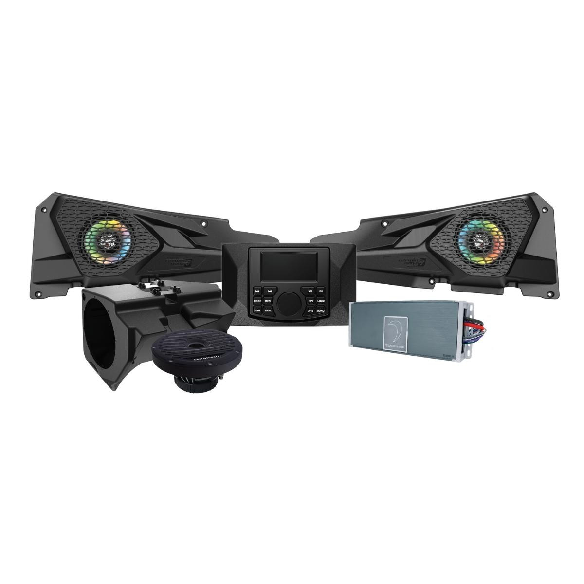 Diamond Audio MSRZRKM22 - 2014+ RZR© 2DR/4DR 6.5" 2-Way Power Sports 4-Channel Full Range Audio System - MSRZRKM22