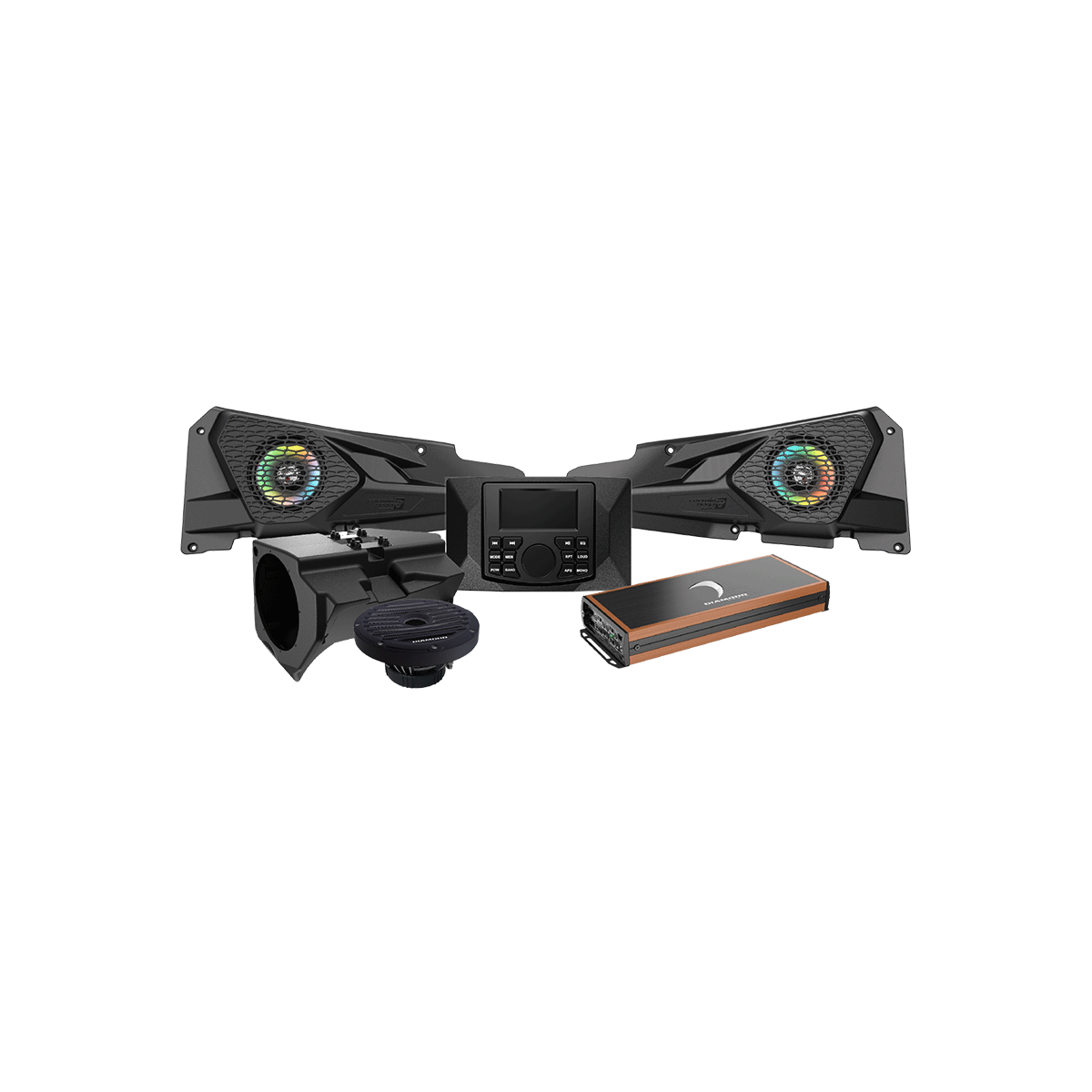 Diamond Audio MSRZRKD22 - 2014+ RZR Audio System Kit - 6.5" Speaker, Amp, Media Player & Subwoofer - MSRZRKD22