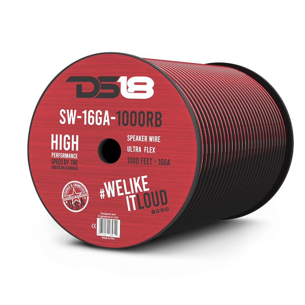 DS18 SW-16GA-1000RB - 16-GA Speaker Wire 1000 Feet - Red