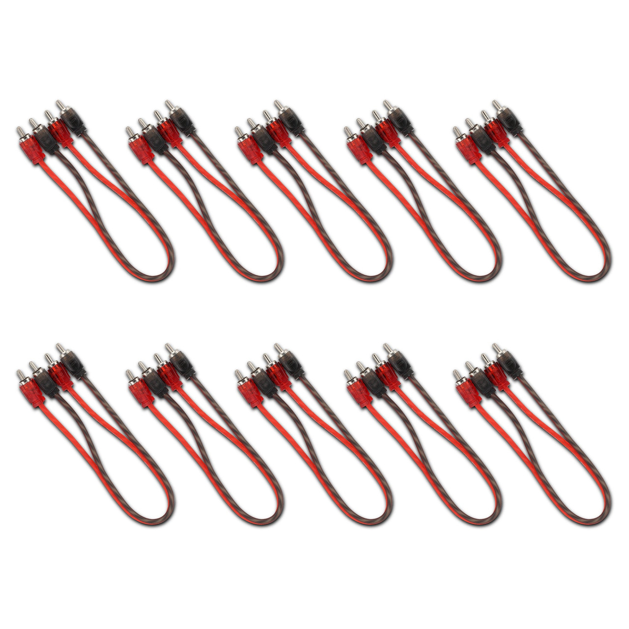 DS18 RCA-1FT.10PK - 1 ft Ultra Flex 100% OFC RCA Cable Wire – 10-Pack