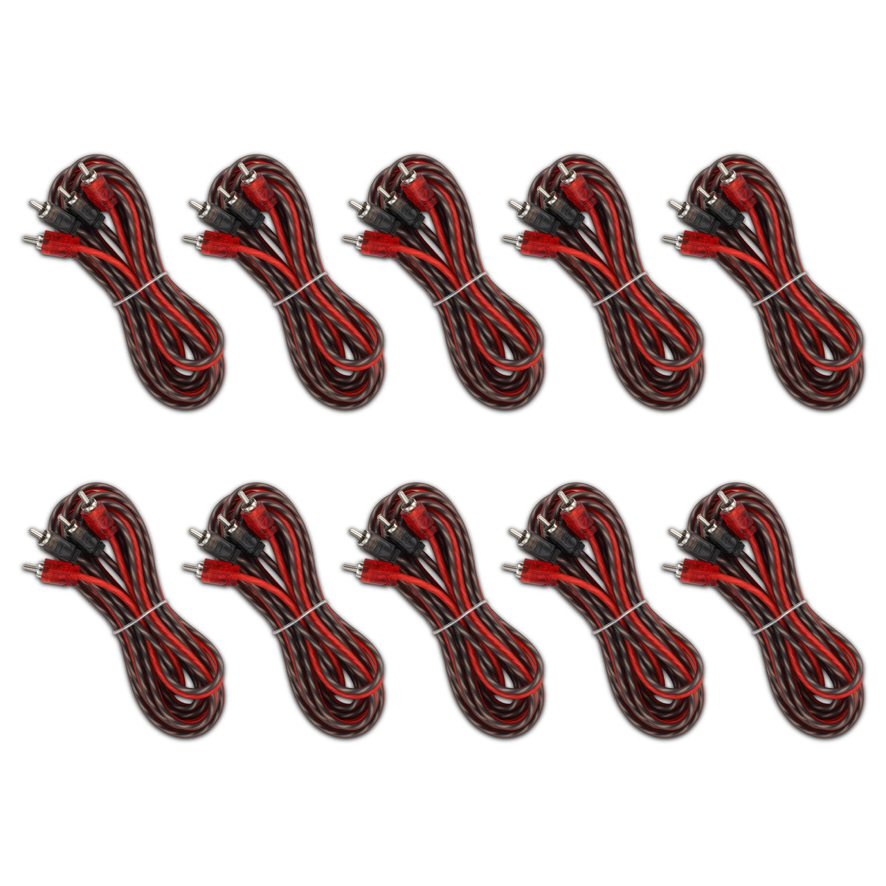 DS18 RCA-12FT.10PK - 12 ft Ultra Flex 100% OFC RCA Cable Wire – 10-Pack