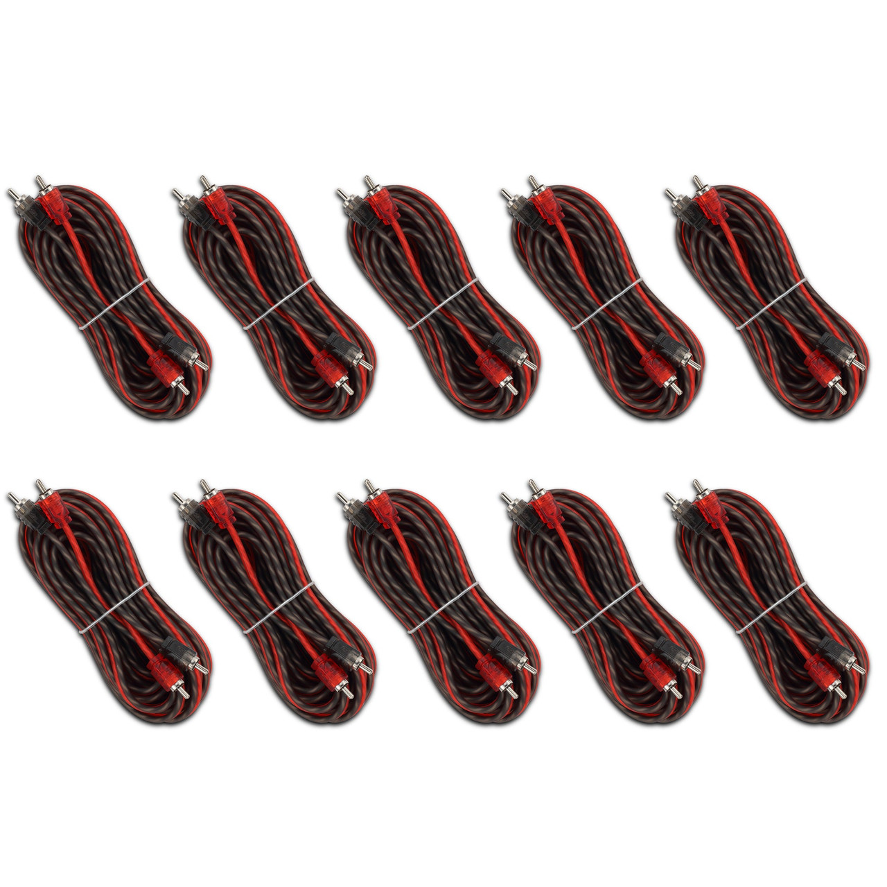 DS18 RCA-20FT.10PK - 20 ft Ultra Flex 100% OFC RCA Cable Wire – 10-Pack