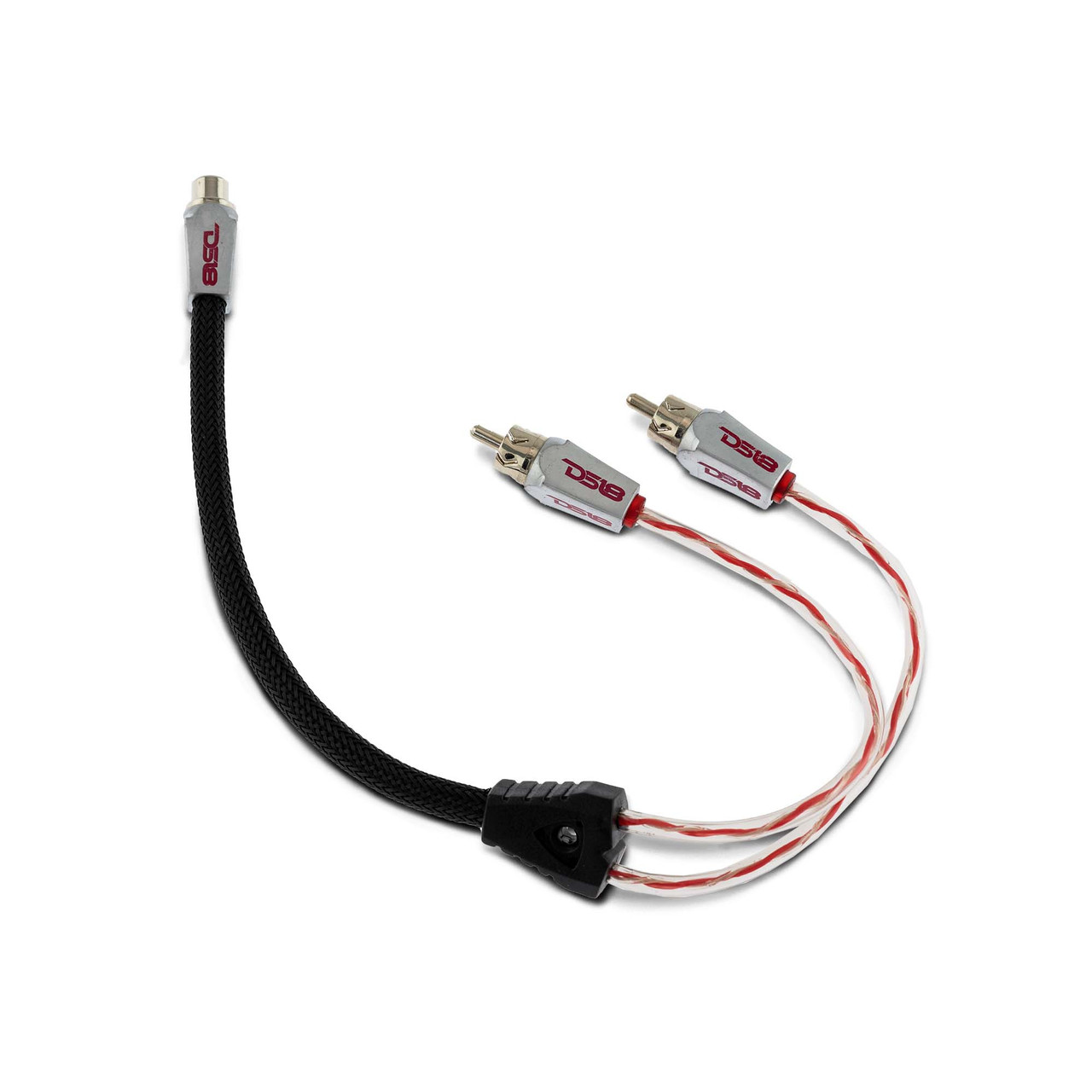 DS18 HQRCA-1F2MRD - Level 3 RCA 100% Copper OFC Y Connector 1 FEMALE to 2 MALE - BLACK - RED