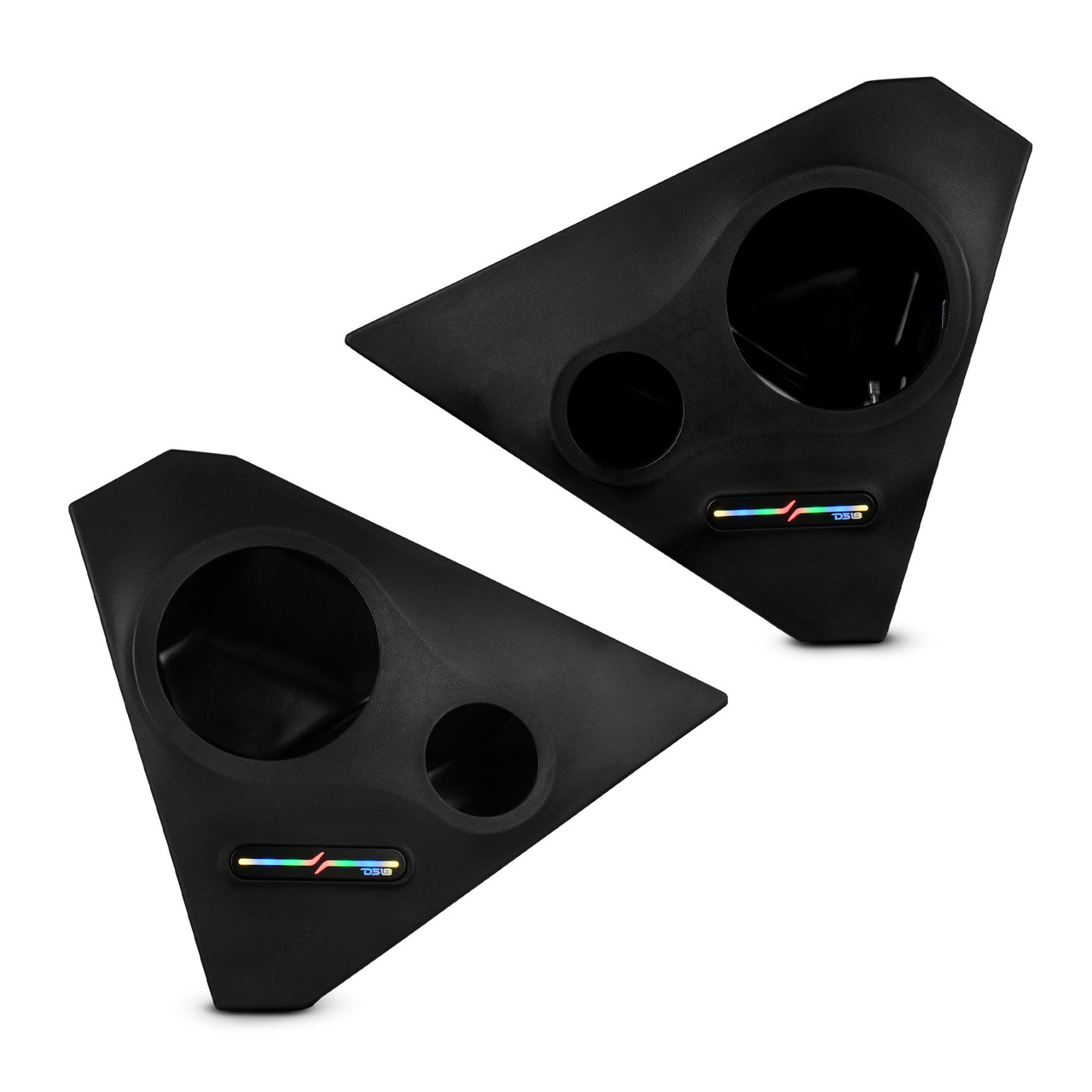 DS18 SLG-FKP6V2 - Polaris Slingshot Front Kick Empty Panel Pods With Digital LED Lights fits 2 x 6.5" Speakers and 2 x 3.8" Bullet Tweeters | 2015 - Current