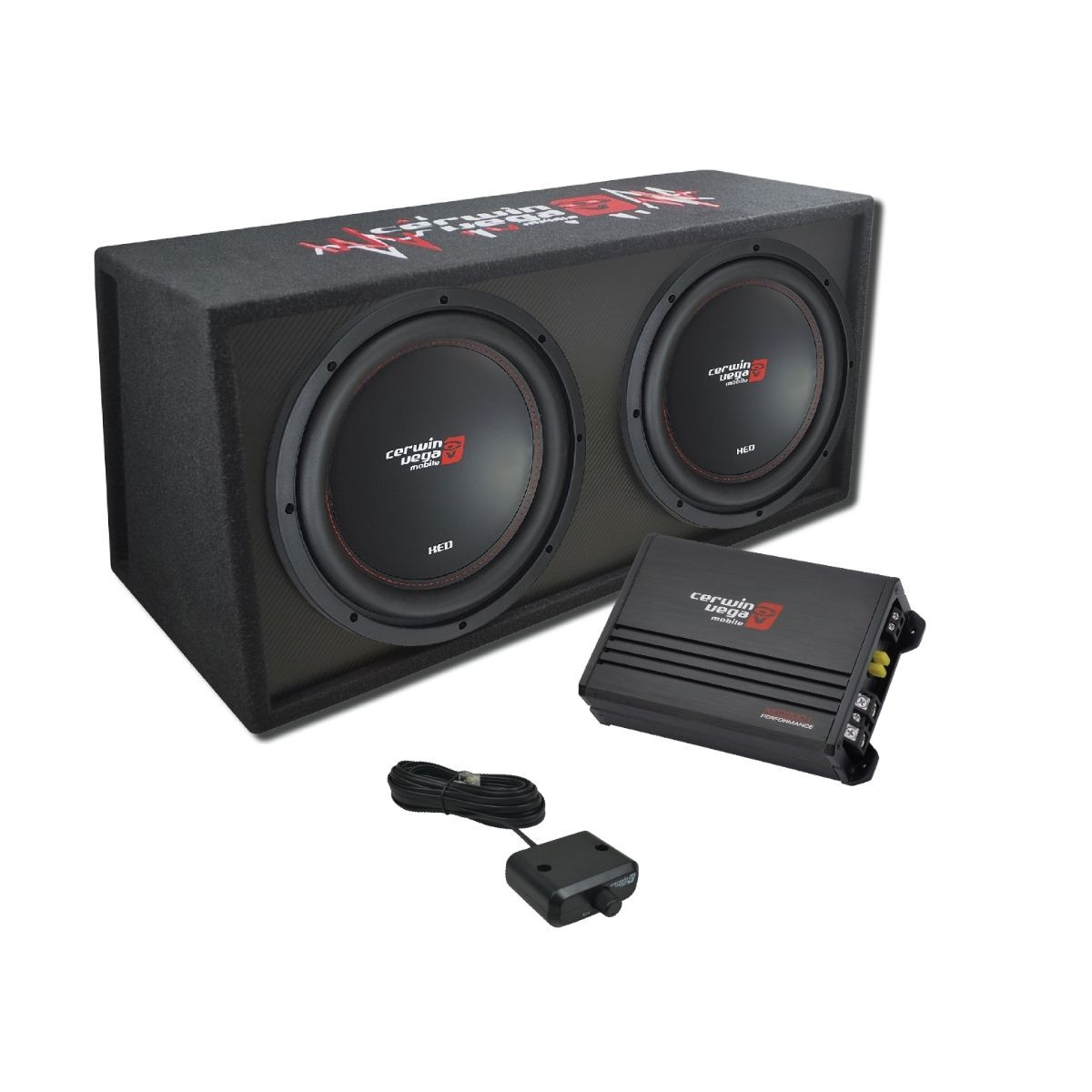 Cerwin Vega BKX212V - 12" Dual XED Series Vented Enclosure & Amplifier Bass Package - BKX212V