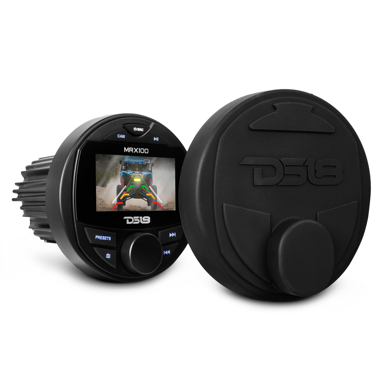 DS18 MRX100 - Marine and Powersports Headunit 3" Color TFT screen , 2 Zones, 4 volts Output, BT, RDS 4 X 50 Watts