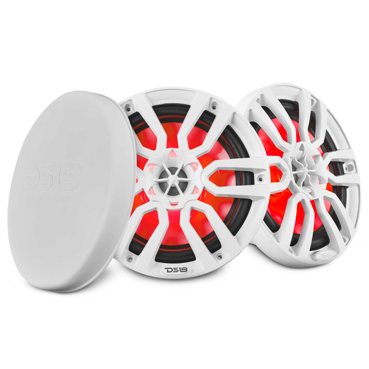 DS18 NXL-8 - NXL 8" 2-Way Coaxial Marine Speaker with LED RGB Lights | 125W RMS 4-Ohm