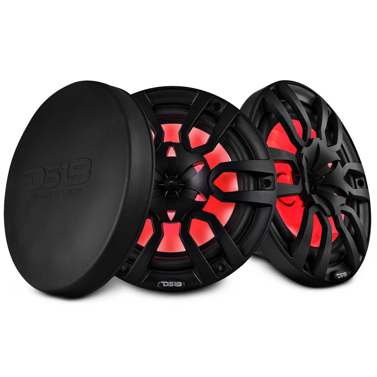 DS18 NXL-10/BK - NXL 10" 2-Way Coaxial Marine Speaker with LED RGB Lights | 200W RMS 4-Ohm