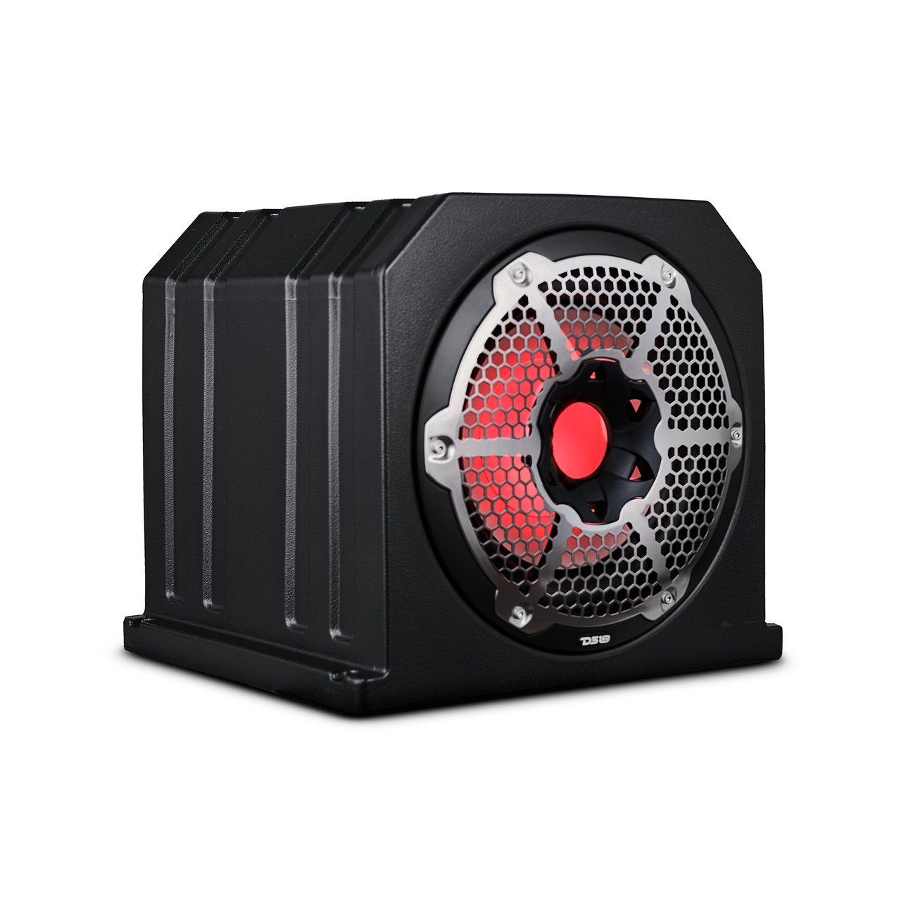 DS18 NXL-10SUBLD/W - Dual 10" Marine Subwoofer Enclosure with 10" Passive Radiator and LED RGB Lights 350 Watts Rms 4-Ohm (NXL-10SUB Included)