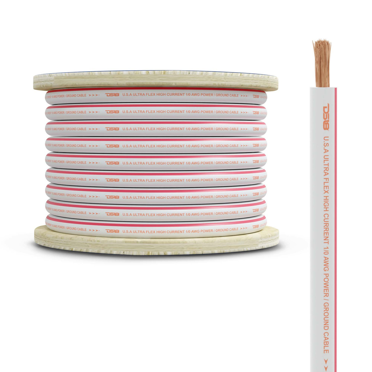 DS18 MOFC0GA25P - 0-GA Marine Grade Tinned 100% Copper OFC Power Wire -25 Feet