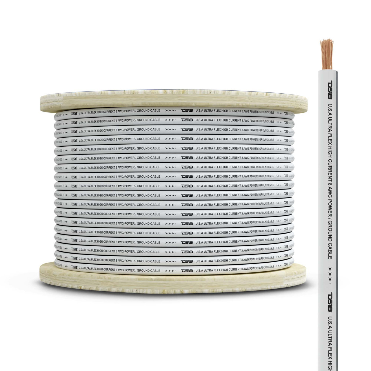 DS18 MOFC8GA100G - 8-GA Marine Grade Tinned 100% Copper OFC Ground Wire -100 Feet